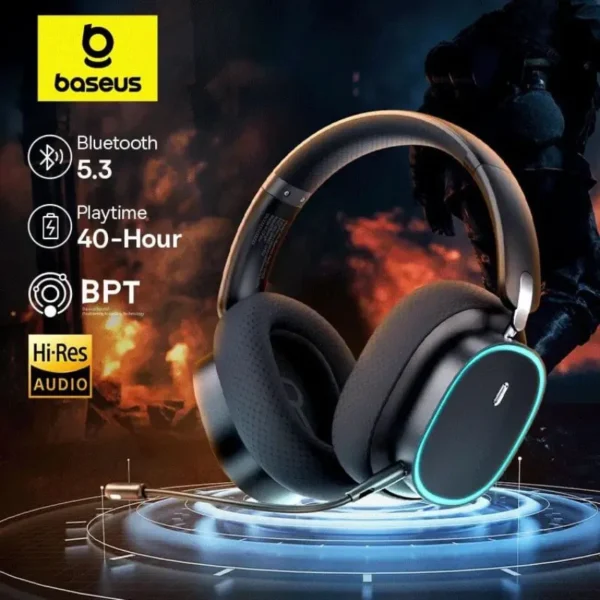 ⁦אוזניות גיימינג אלחוטיות דגם Baseus AeQur GH02 שחור⁩ – תמונה ⁦3⁩